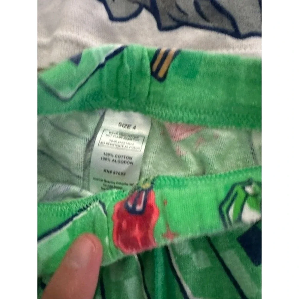 Minecraft Boys Creeper Pajama Set White Green SZ 4 Short Sleeve Long Pants (E)
